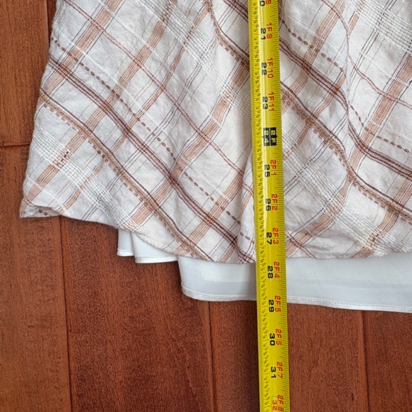 Vintage Gianni Bini Strapless Linen Dress Size 10 Brown/cream Plaid - Picture 3 of 8